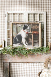 Salvaged Framed Dog Canvas