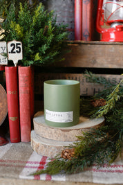 Stoneware Mistletoe Candle