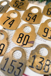 Vintage Brass Cow Tag