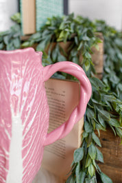 Hand-Painted Pink Cabbage Pitcher