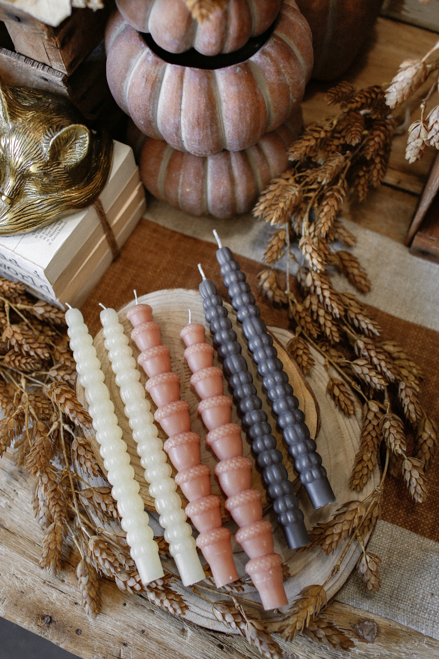 Fall Pumpkin Taper Candle