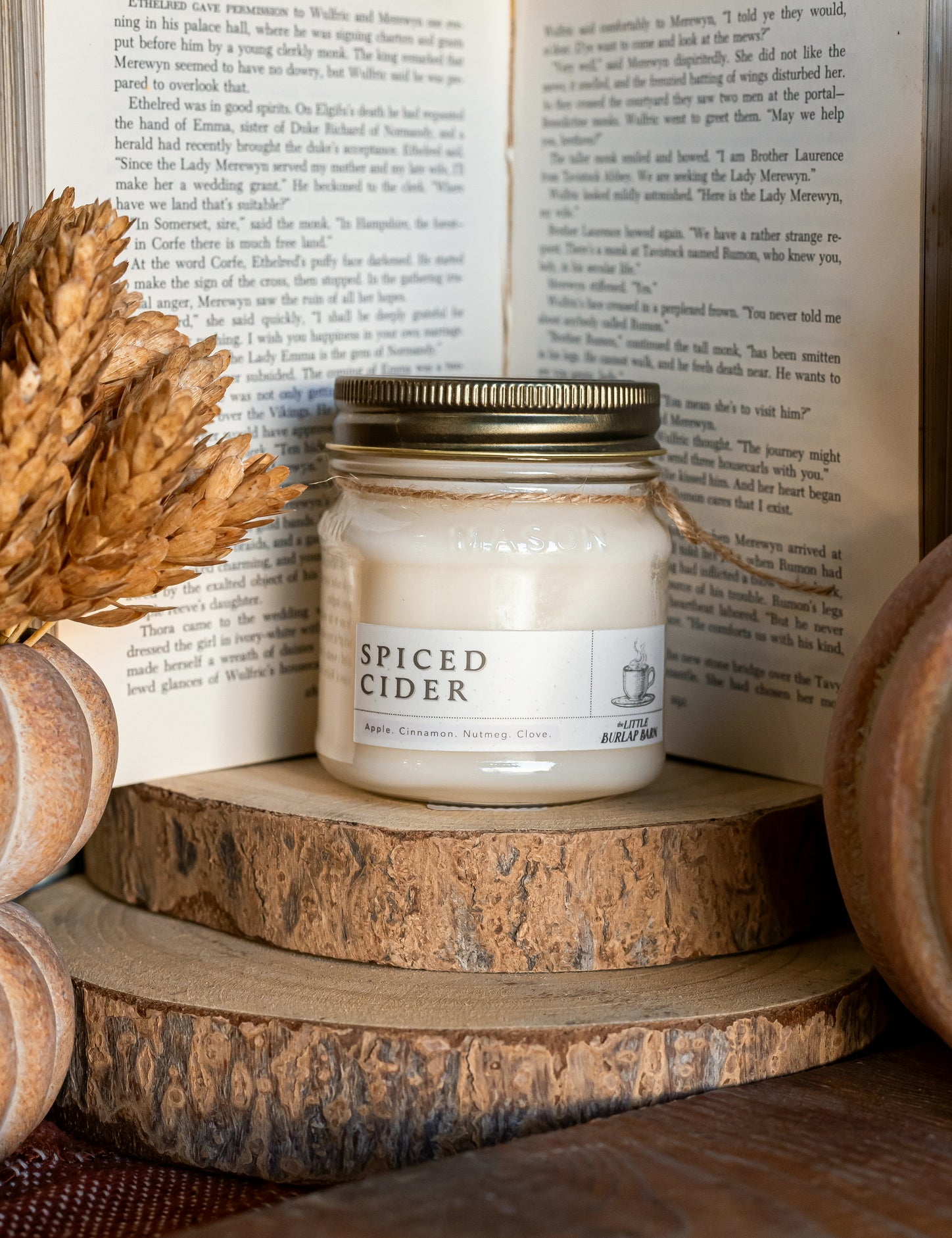 Spiced Cider Mason Jar Candle The Little Burlap Barn