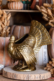 Gilded Turkey Vase Accent Decor