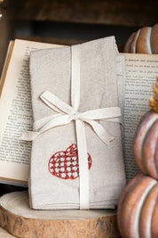 Woven Chambray Embroidered Pumpkins Napkins Creative Co-Op