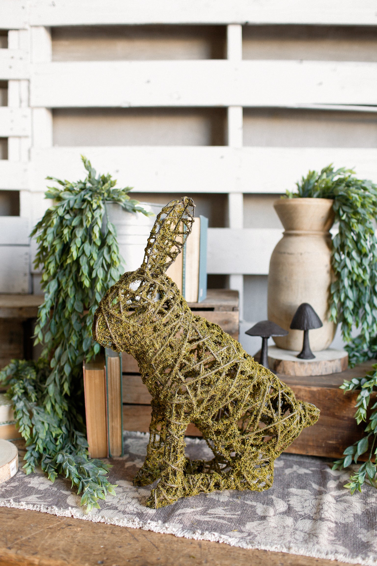 Mossy Wire Sitting Bunny The Little Burlap Barn®