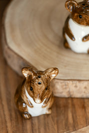 Hand-Painted Stoneware Mouse Salt and Pepper Shakers Creative Co-Op