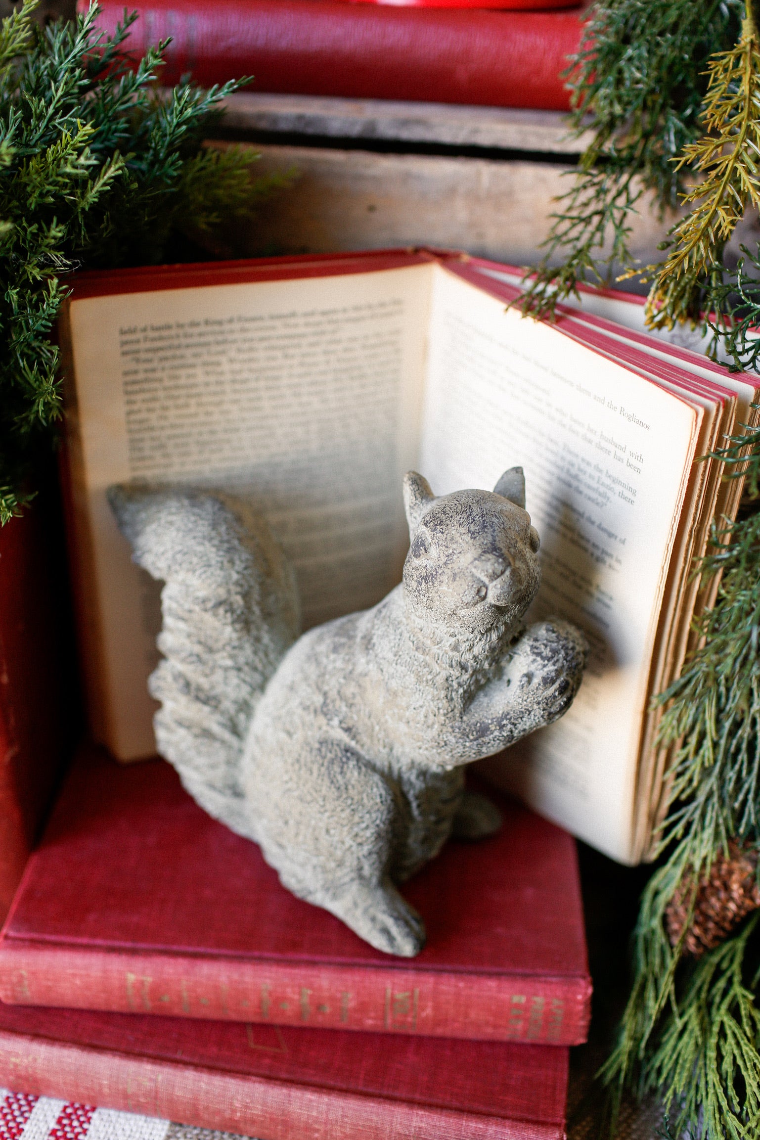 Concrete Squirrel Figurine