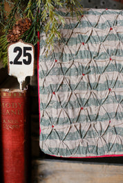 Smocked Green Stripe Runner