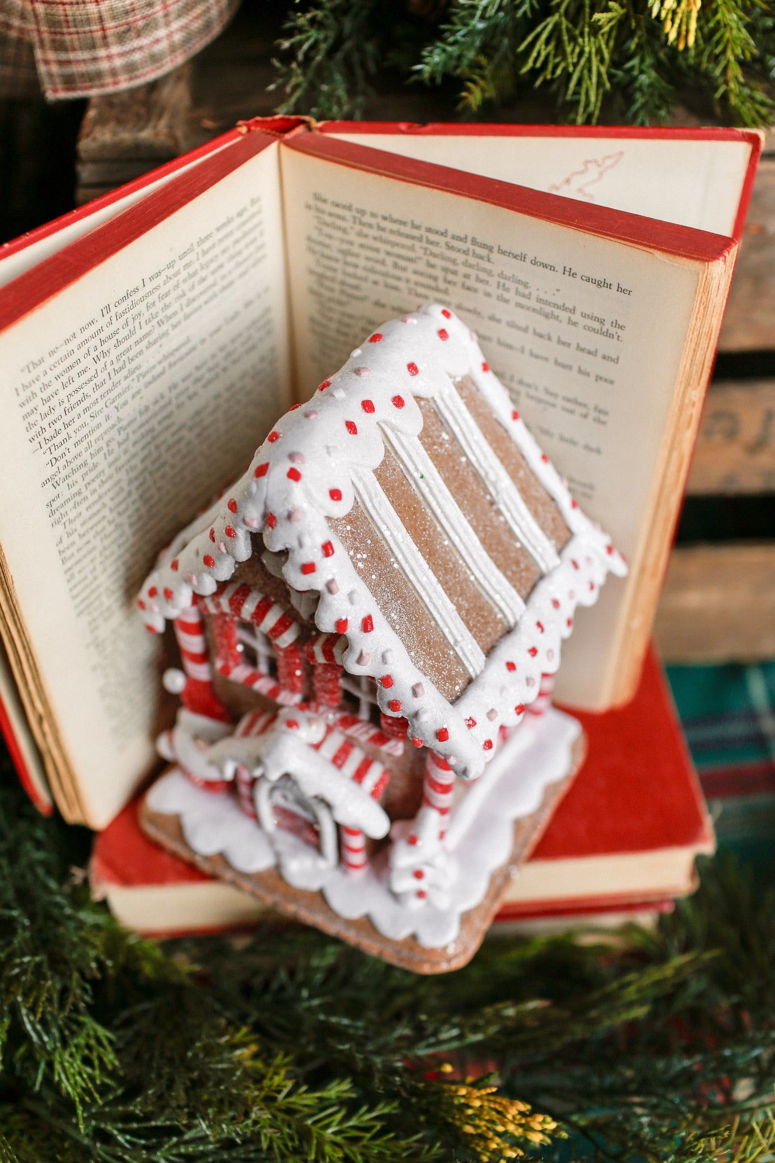 Lighted Santa Gingerbread House
