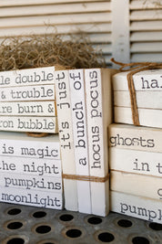 Hand-Stamped Fall Book Stack