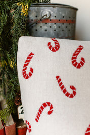 Knit Candy Cane Pillow