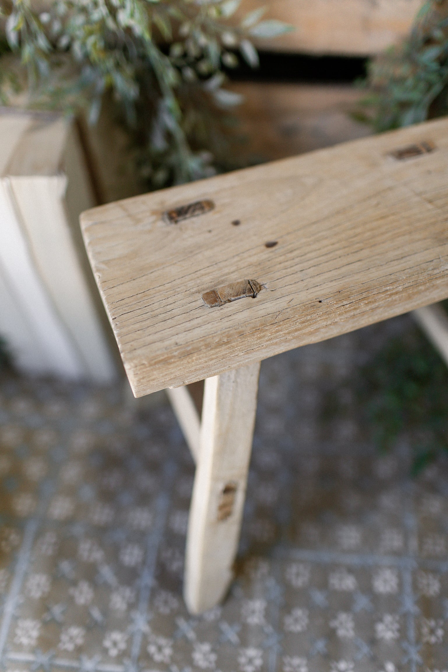 Vintage Mini Teak Wood Stool The Little Burlap Barn®
