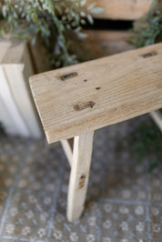 Vintage Mini Teak Wood Stool The Little Burlap Barn®