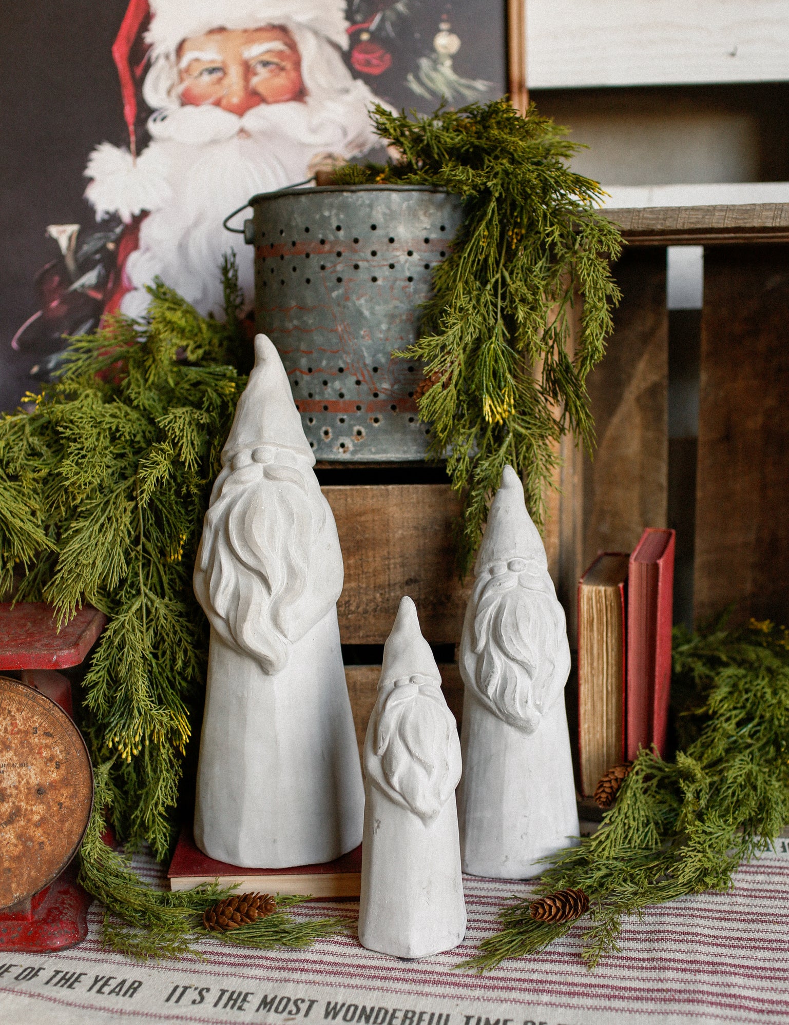 Nordic Concrete Santa The Little Burlap Barn®