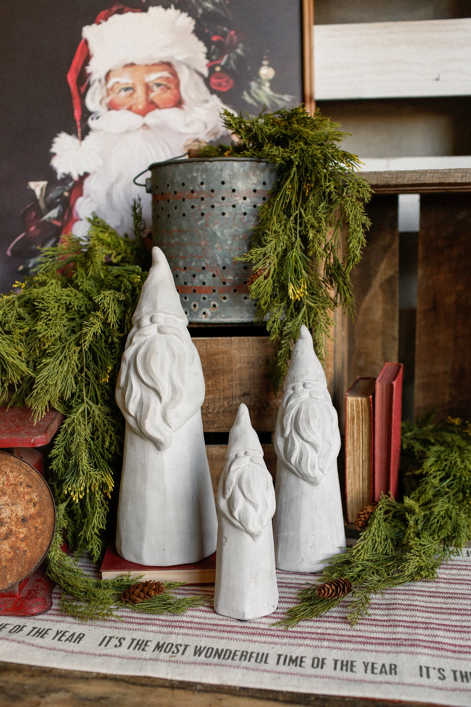 Nordic Concrete Santa The Little Burlap Barn®