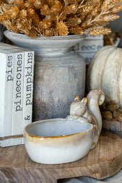 Stoneware Squirrel Bowl Creative Co-Op
