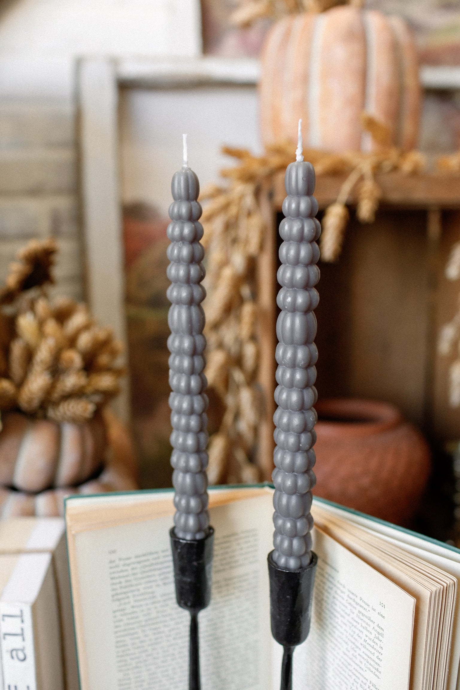 Spooky Pumpkin Taper Candle