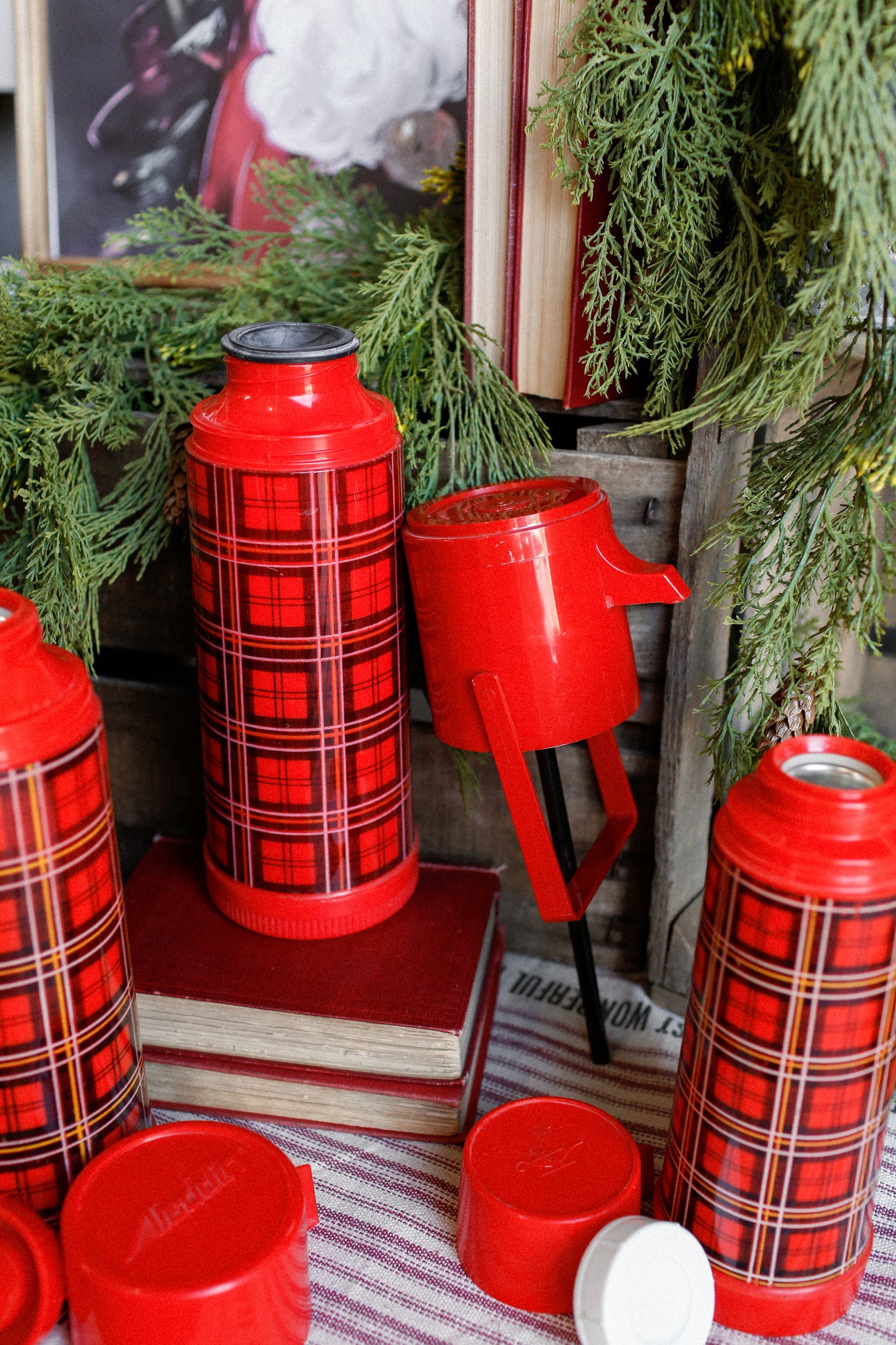 Vintage Aladdin Plaid Thermos