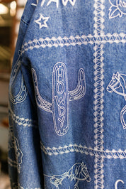 Embroidered Yee Haw Denim Jacket