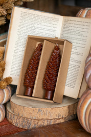 Unscented Pinecone Taper Candles Creative Co-Op