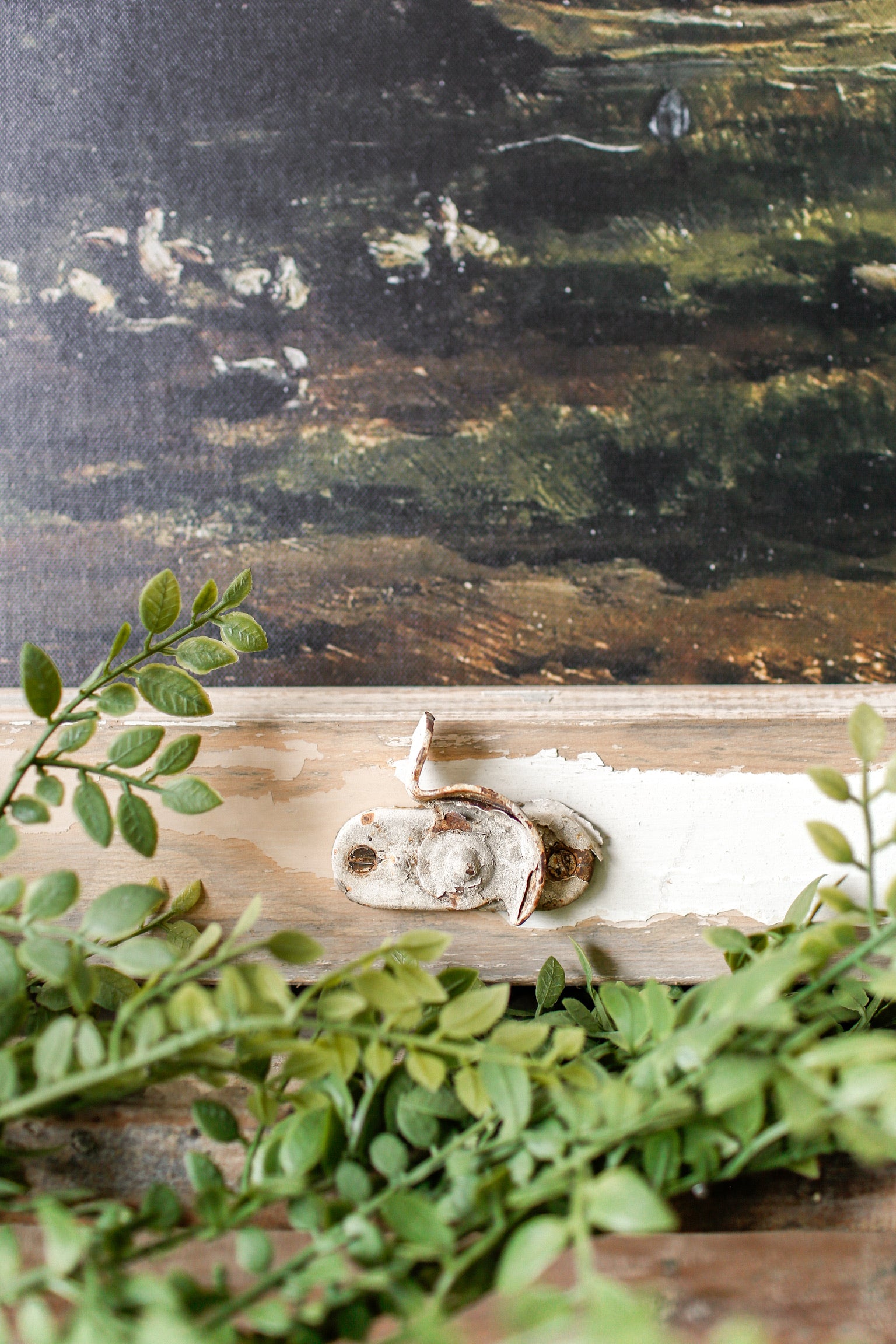 Salvaged Framed River Scene Canvas