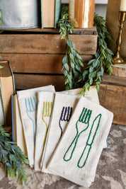Embroidered Silverware Napkins