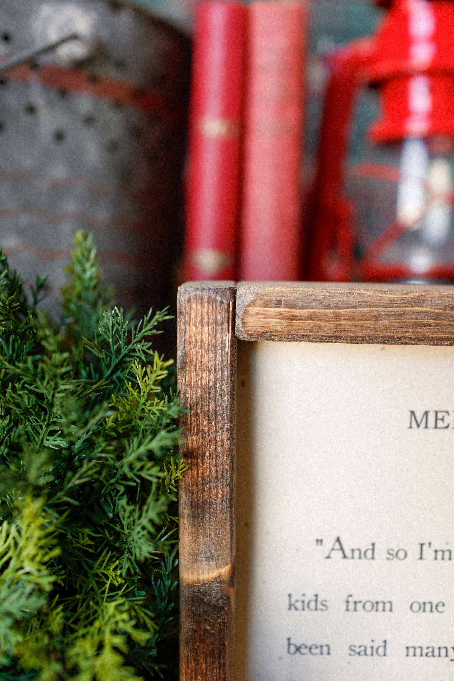 Handmade "Merry Christmas" Framed Sign