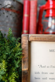 Handmade "Merry Christmas" Framed Sign