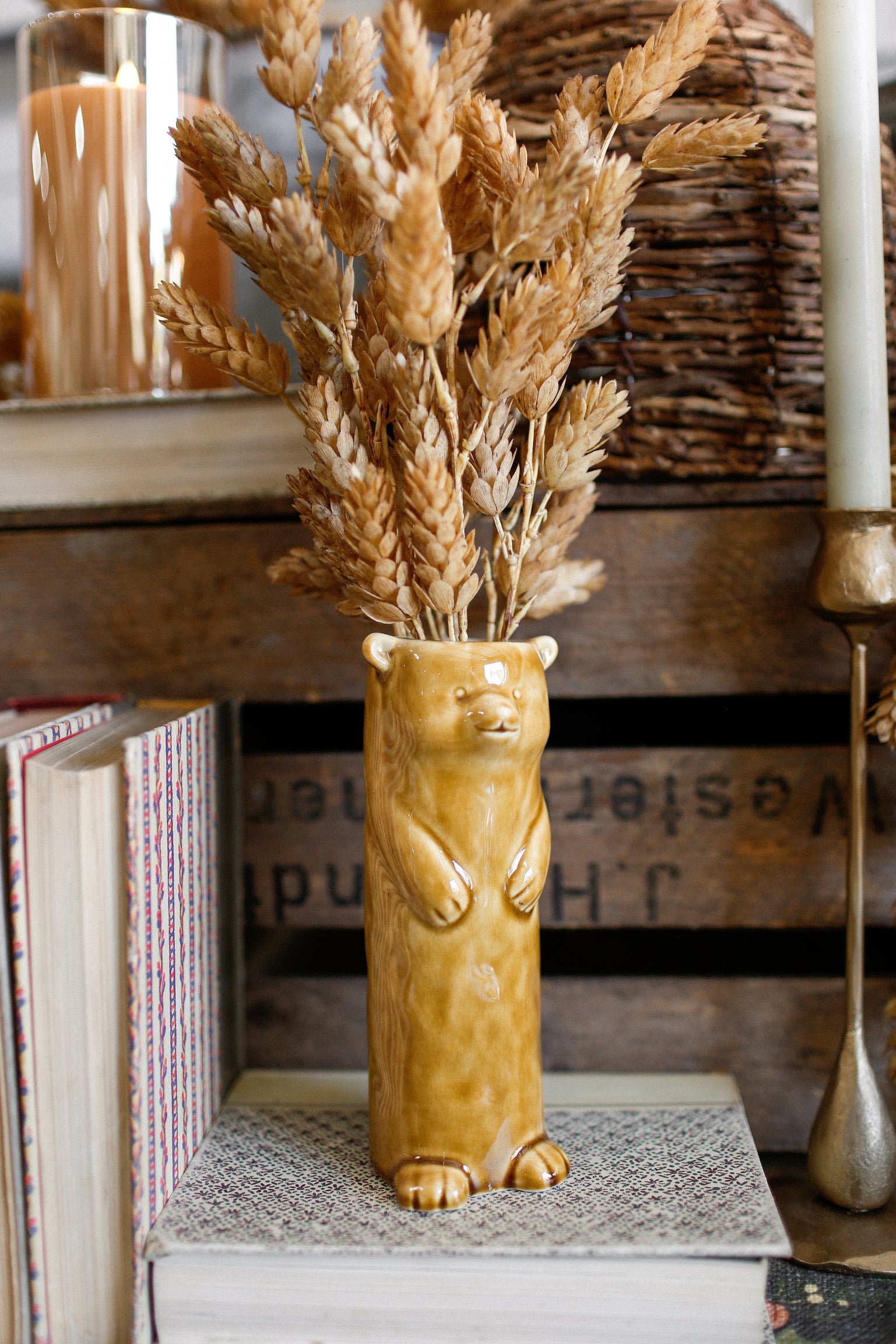 Stoneware Bear Vase