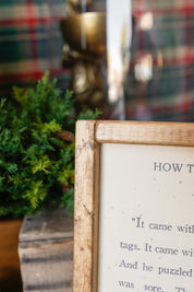 Handmade "Grinch" Framed Sign