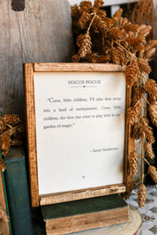 Handmade "Hocus Pocus" Framed Sign