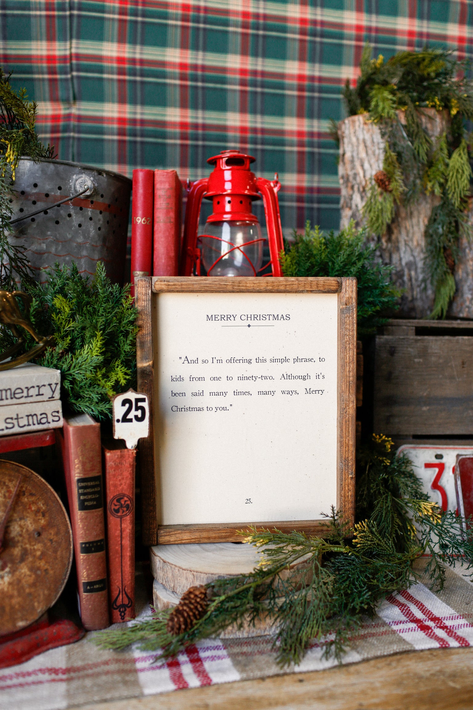 Handmade "Merry Christmas" Framed Sign