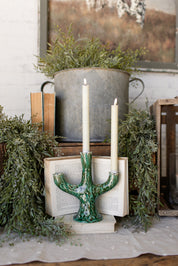 Stoneware Flower Stem Candelabra The Little Burlap Barn®