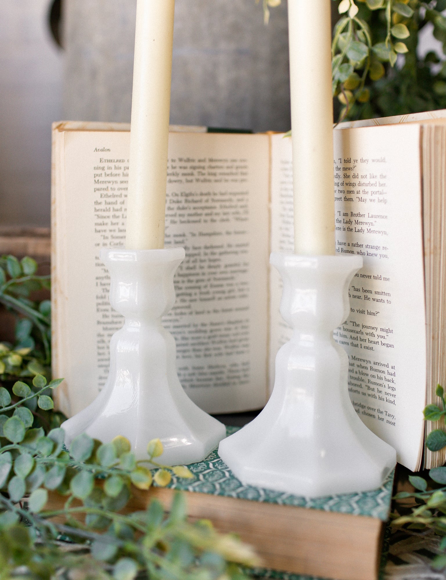 Vintage Milk Glass Candlesticks The Little Burlap Barn®