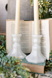 Vintage Milk Glass Candlesticks The Little Burlap Barn®