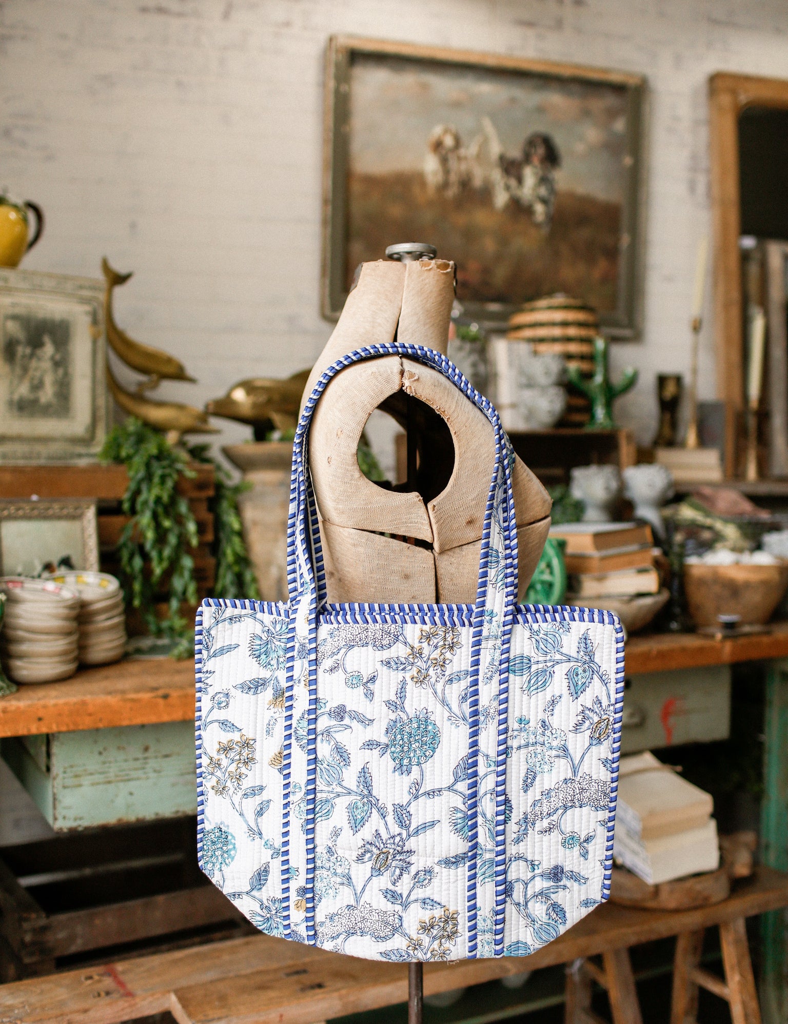 White Quilted Tote Bag The Little Burlap Barn®