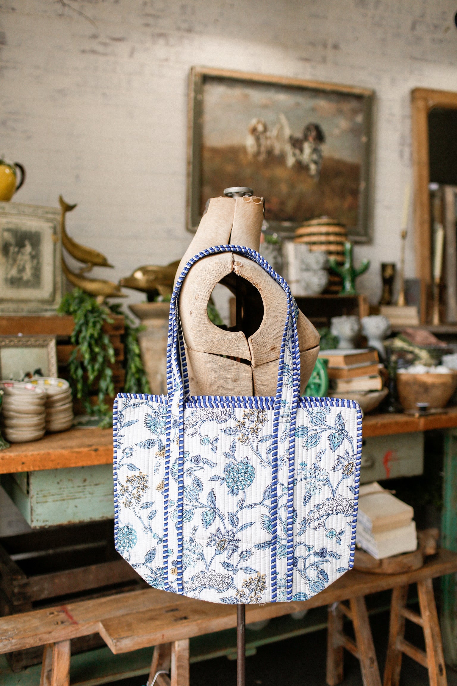 White Quilted Tote Bag The Little Burlap Barn®