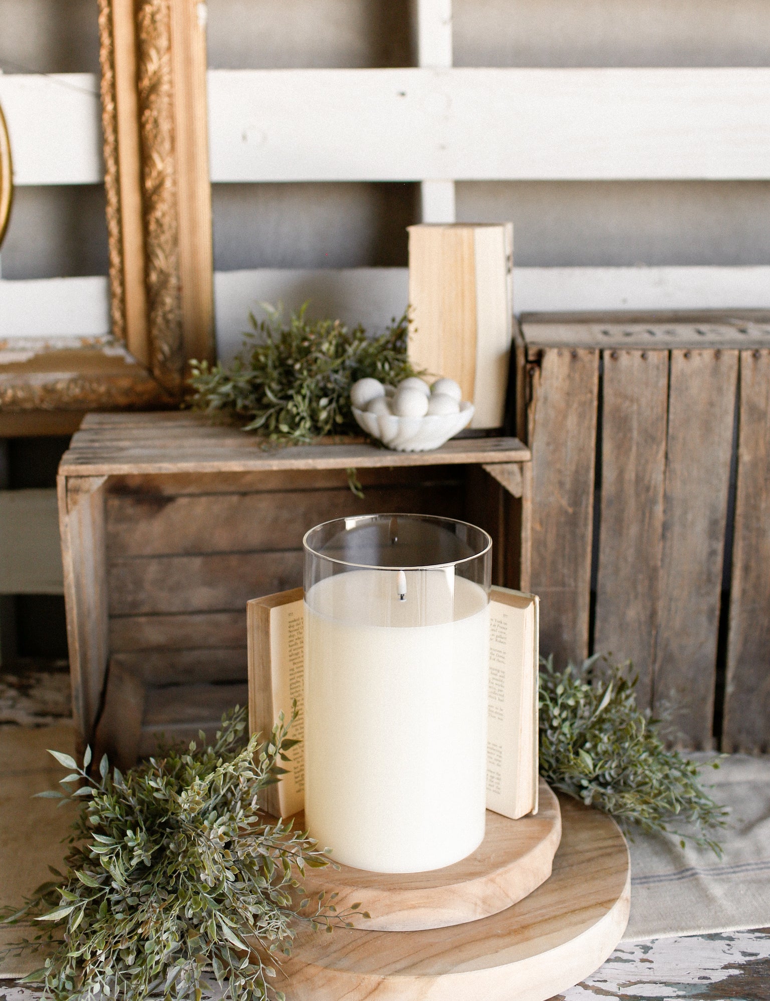 Large Ivory Flameless Candle The Little Burlap Barn®