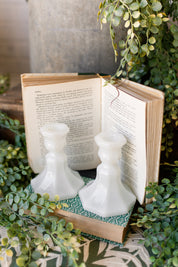 Vintage Milk Glass Candlesticks The Little Burlap Barn®