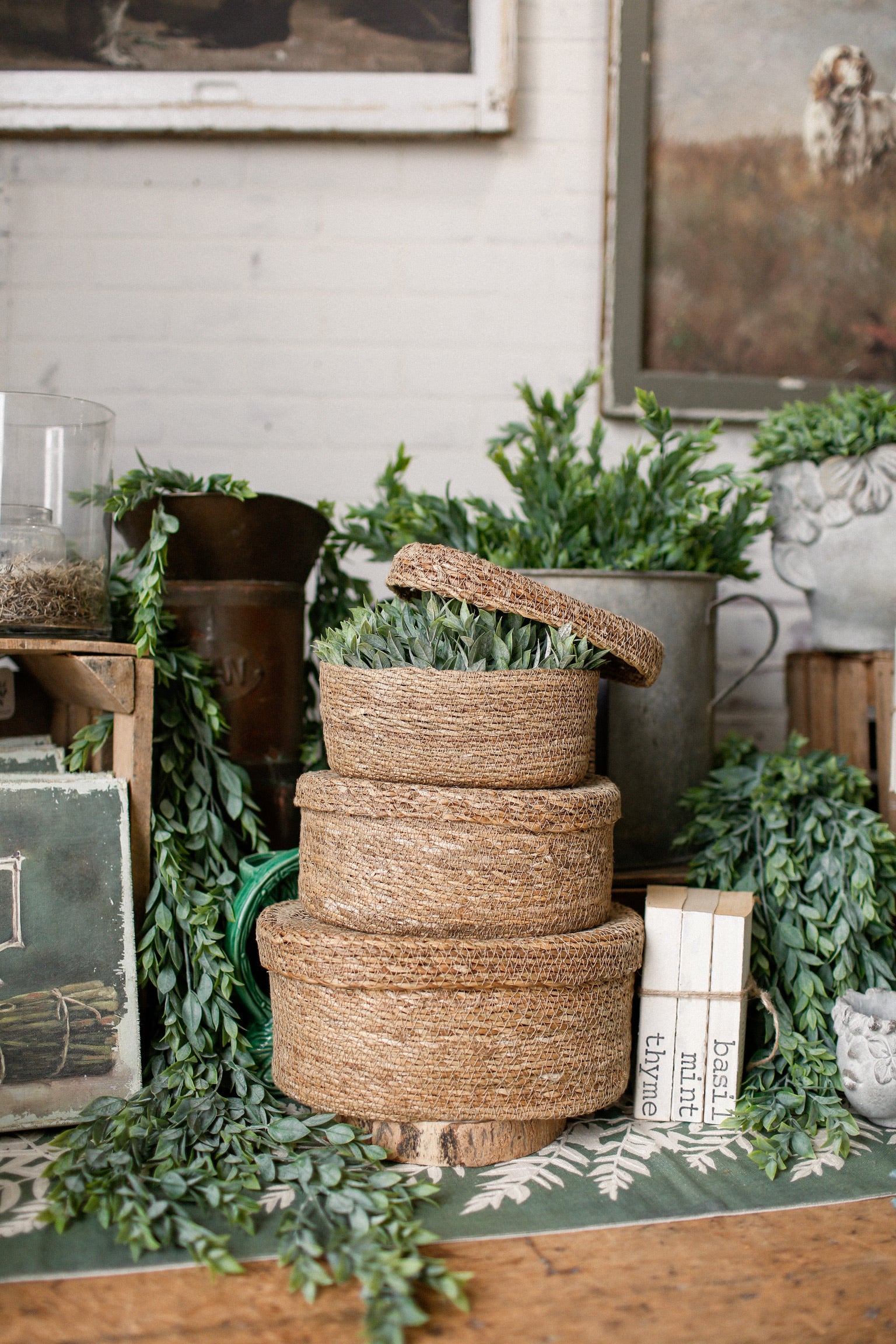 Hand-Woven Seagrass Basket The Little Burlap Barn®