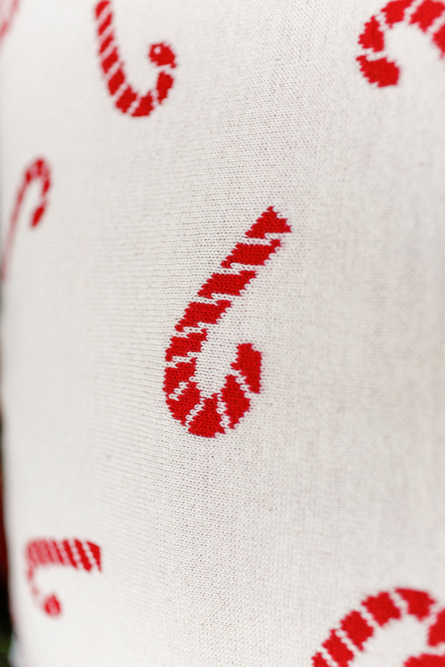 Knit Candy Cane Pillow