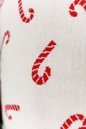 Knit Candy Cane Pillow