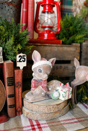 Retro Present Delivery Glitter Deer