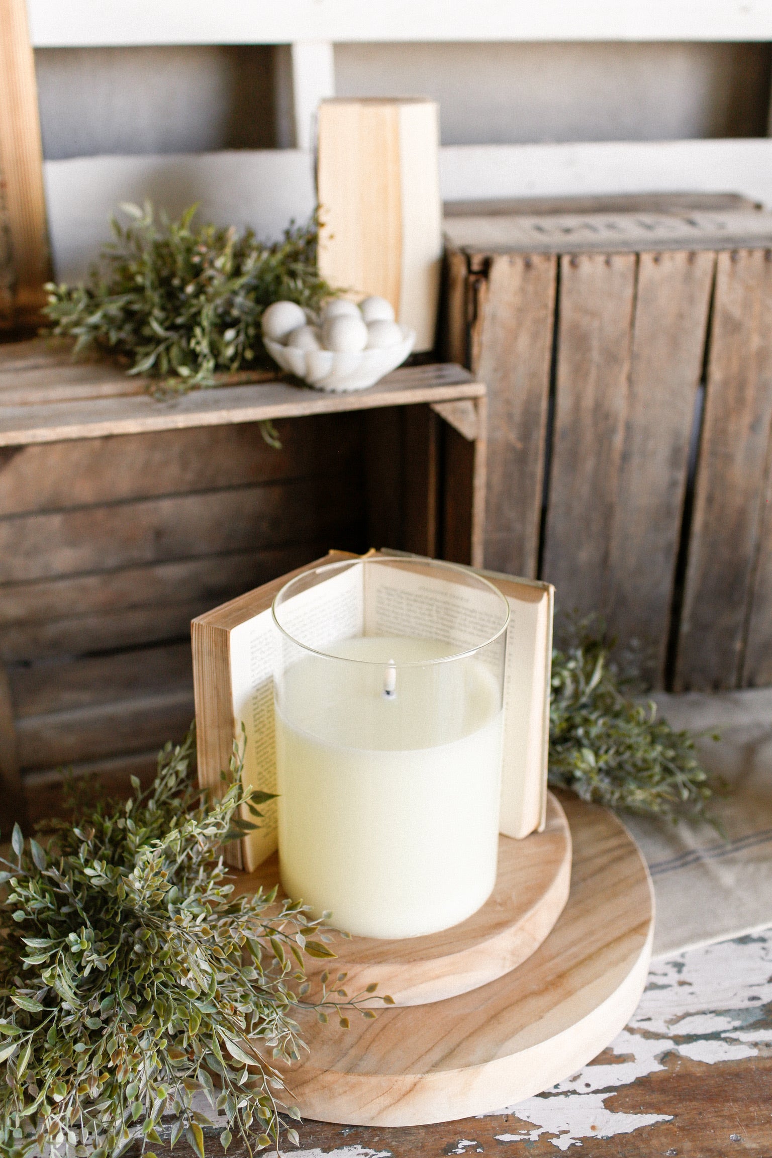Medium Ivory Flameless Candle The Little Burlap Barn®