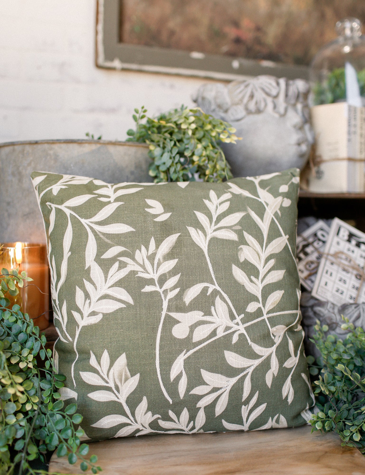 Botanical Leaves Pillow The Little Burlap Barn®