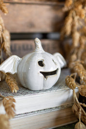 Stoneware Lighted Jack O' Lantern