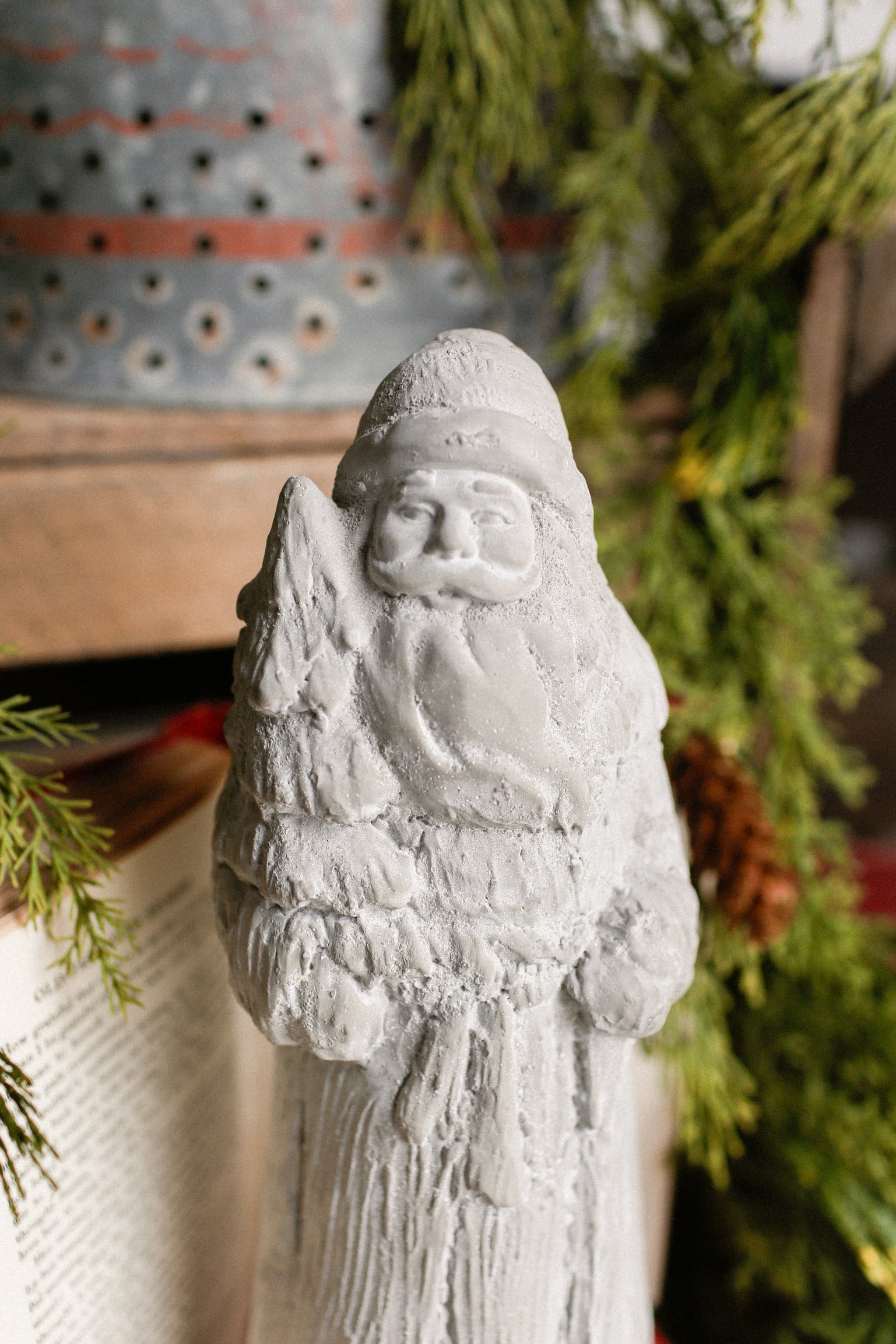 Concrete Standing Santa