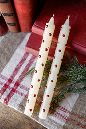 Red Dot Taper Candles