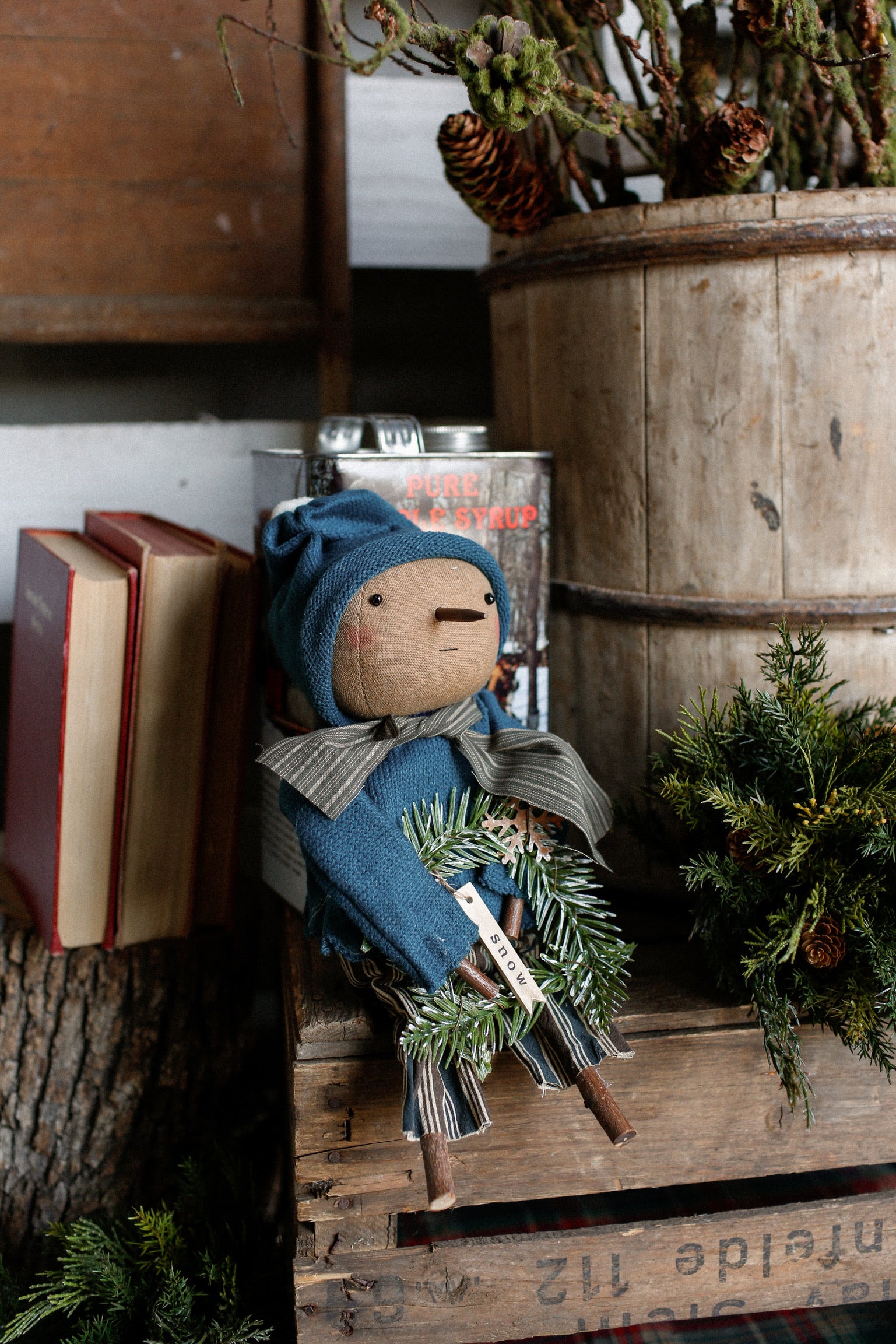 Handmade Blue Snow Doll