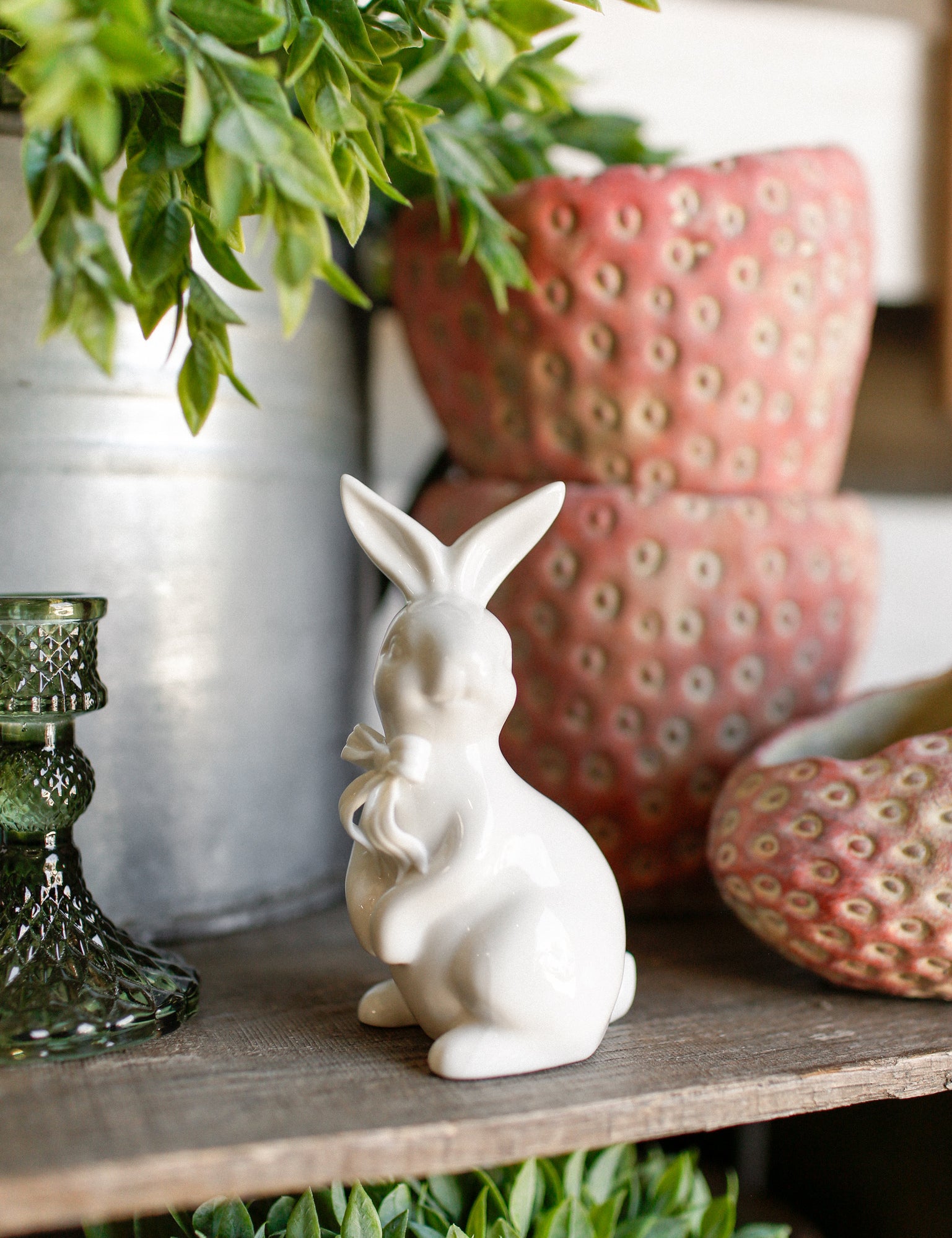 Stoneware Bunny With Bow The Little Burlap Barn®